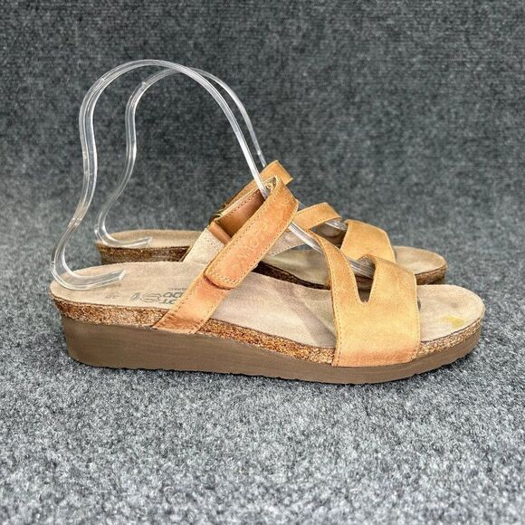 Naot Shoes - NAOT Sandals Womens Size 7.5 Brown Leather Strap Comfort Casual Slide Flip Flops